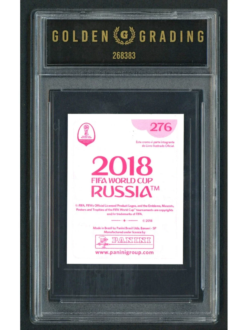2018 Panini WC. Stickers #276 LIONEL MESSI Pink Back Argentina Graded Mint 9